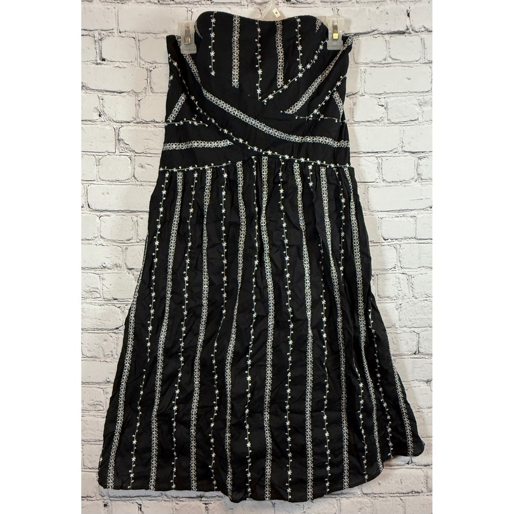 Rabbit Rabbit Rabbit Designs Black Strapless Dress Silver Star Accents Size 10
